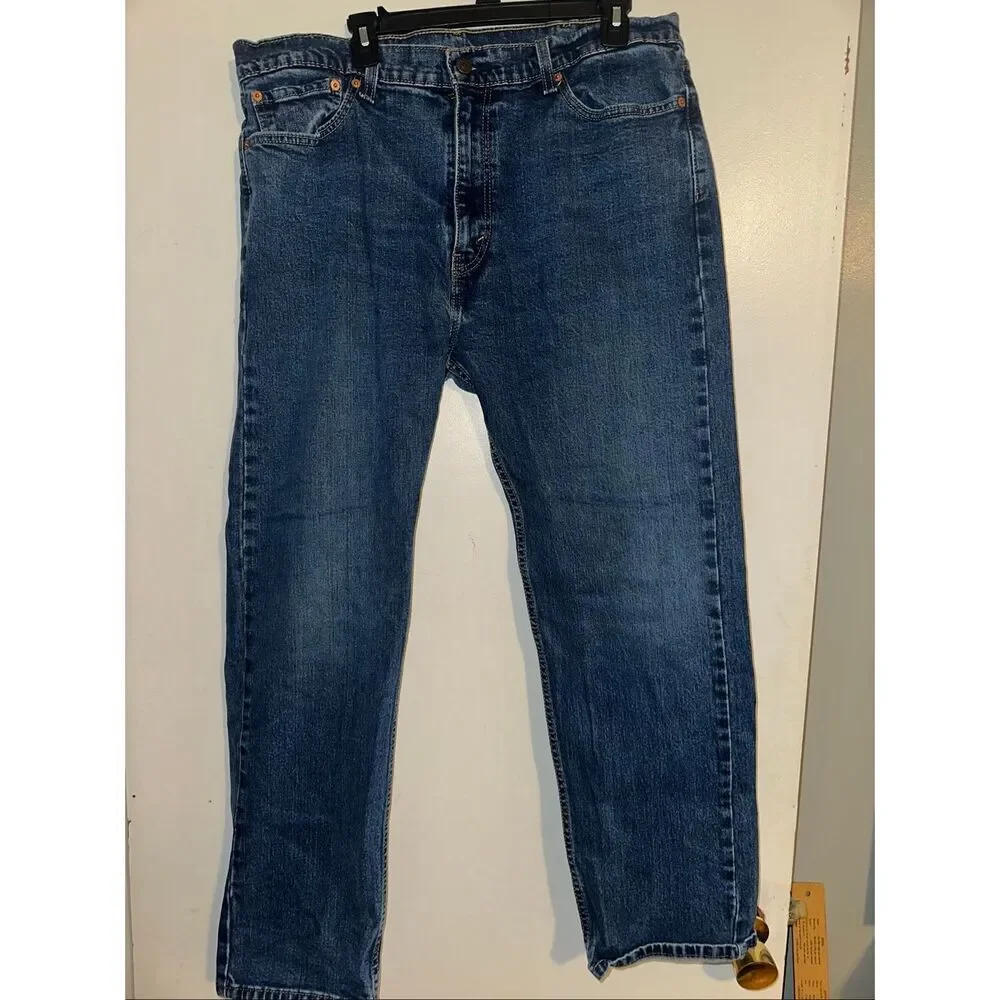Levi’s 505 Zip Fly Straight Leg Denim Jeans Medium Wash 38 x 30